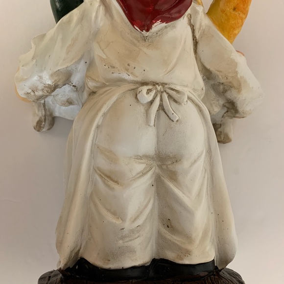 Bon Appetit plastic figurine. It looks rustic & there is staining at the back. - Picture 3 of 7